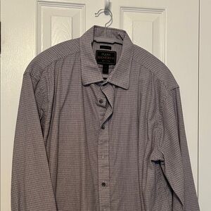 Jos. A. Bank Gray Checkered Dress Shirt